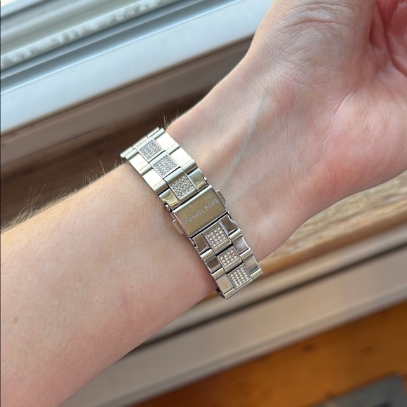 Michael Kors Silver and Crystal Watch